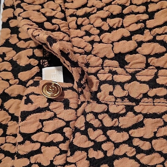 NWT Michael Michael Kors women's as textured pull-on pants in dark camel - Picture 7 of 10